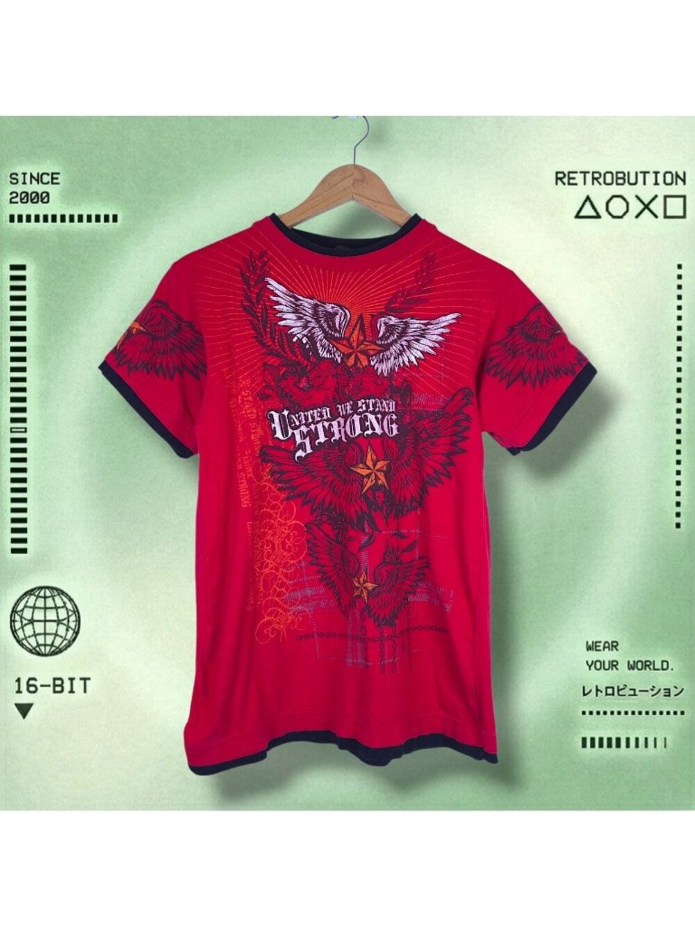 Y2k Wings Graphic Shirt Red Size S